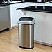 NINESTARS DZT-42-9 Automatic Touchless Motion Sensor Oval Trash Can, 11.1 Gal. 42 L., Stainless Steel