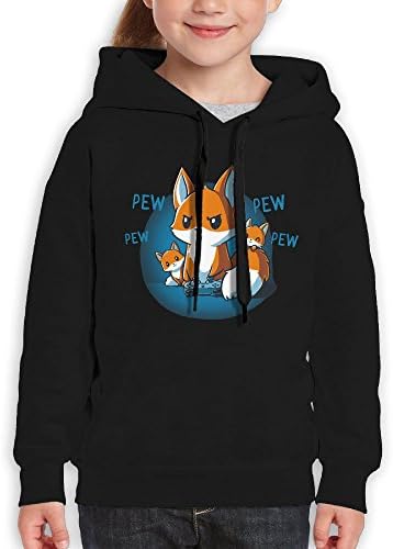 BLI Teeturtle Pew Pew Parent Youth Teenagers Hoodies Sweatshirt Hooded Pullover For Girls &amp; BoysBlack Size L