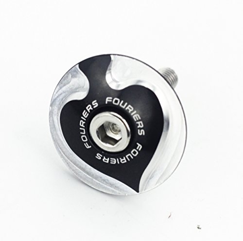 Fouriers TC-S00 CNC Bike Stem Top Cap Headset Cover 28.6mm 1 1/8" Steerer Balck Red (Black Spade)