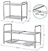 Auledio Metal Under Sink 2-Tier Expandable Shelf Organizer Rack, Adjustable Height and Position, 7 Removable Shelves - Expandable 18'' to 25''for Kitchen Bathroom Cabinets Storage, Chrome