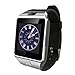 GSM DZ09 Heartrate Test Smart Watch Phone for Android Iphone Lg Sony HTC Pedometer Anti-lost Watch (Silver With Black Strap)