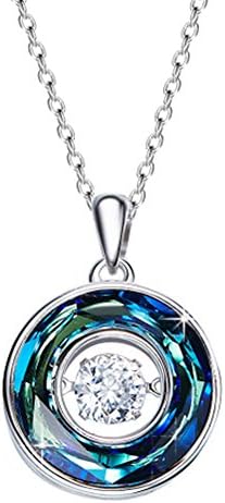 Lovelychica Beating Heart S925 Sterling Silver Diamond Necklace for Women Girl's Australia Crystal Necklace for Wedding