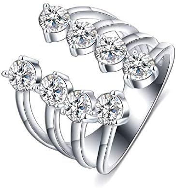 Aaishwarya Platinum Plated AAA Cubic Zirconia Crystal Ring for Women & Girls