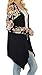 Dreagal Women's Floral Splice Printing Long Sleeve Cardigan Black Medium