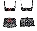 COSWE Women's Lace Open Cup Bra and Garter Skirt Set(Black,M)
