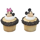 Minnie and Mickey Mouse Decorative Cake Cupcake Ring Toppers - 24 pcs