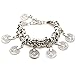 SUNSCSC Silver Plated Coin Drop Belly Bracelet Dance Bangle Ethnic Bohemian Jewelry Anklet Chain Alloy