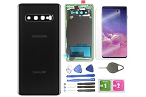 TEAMPLAYER Galaxy S10 Back Glass Cover Replacement Housing Door (Waterproof) with Camera Lens and Frame +Tape Parts for Samsung Galaxy S10 SM-G973U/W/F/DS +Screen Protector +Tool (Prism Black)