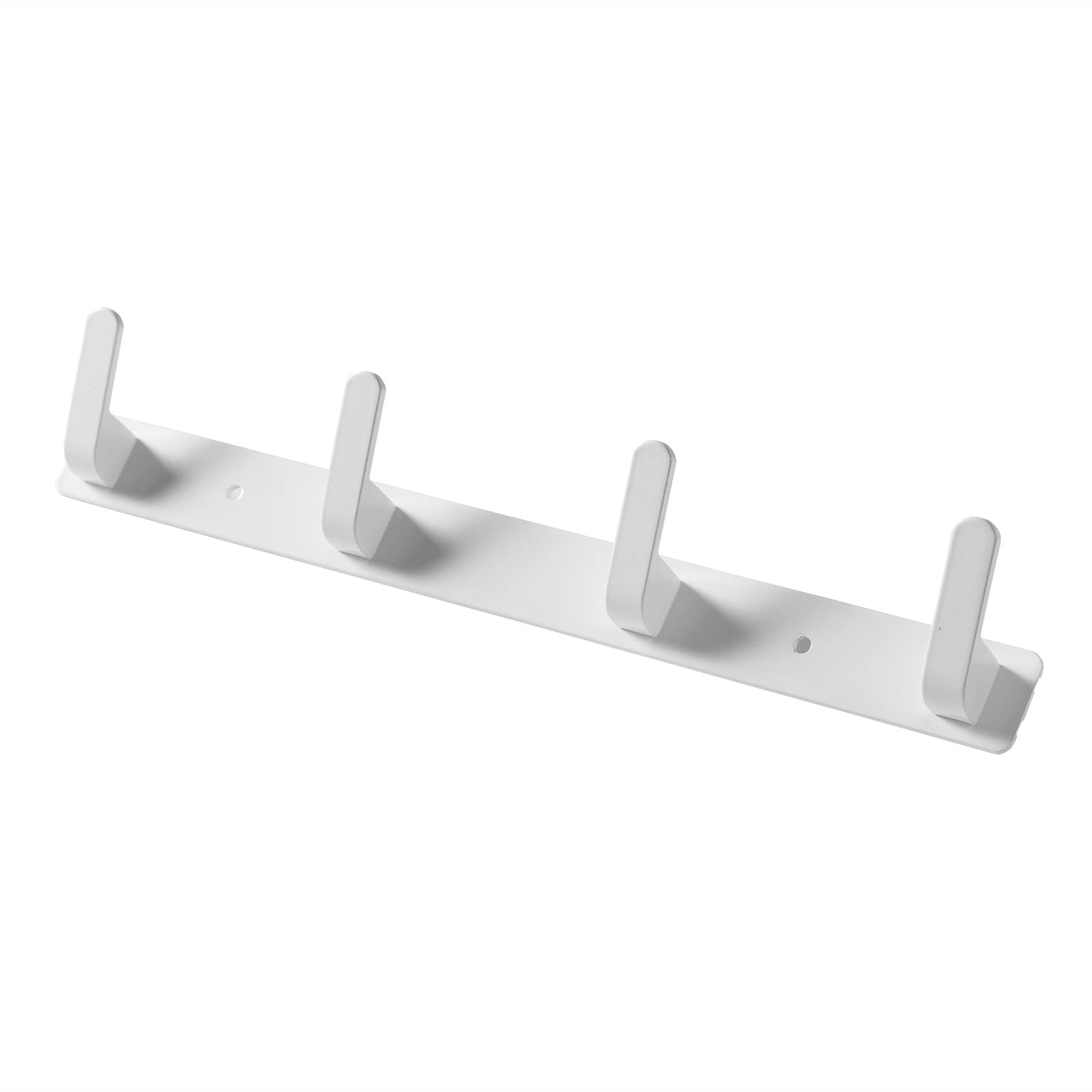 Photo 1 of 4 Hooks Matte White Bathroom Towel Hooks Mounted Wall Adhesive Heavy Duty Farmhouse Bath Coat Stick on Rack Hat Wall Hook Sticky White Kitchen Robe Rack Coat Hook White 4 Hooks Rack Towel for Bathroom