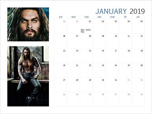 Jason Mamoa 2019 Month to View Unofficial Calendar Sunday to Saturday, Month to View, Aquaman, Game of Thrones