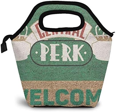 GuwyPqbus Central Perk Super Lunch Box Insulated Lunch Tote Bag Lunch Organizer Lunch Holder - Lightweight, Waterproof and Reusable, Black