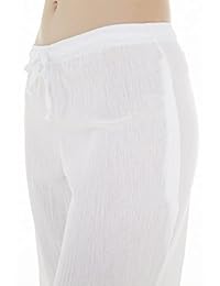 Blanco Por Naturaleza Las damaes gasa de algodón pantalones de playa