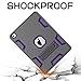 TOPSKY iPad Air 2 Case, iPad A1566/A1567 Kids Proof Case, Heavy Duty Shockproof Rugged Armor Defender Kickstand Protective Cover Case for iPad Air 2 Grey Purple
