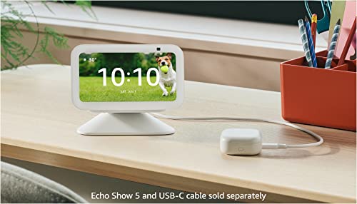 Echo Show 5 (3.ª generación) con soporte ajustable y puerto de carga USB-C | Carbón