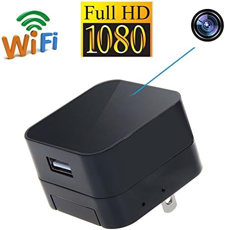 ALON HD 1080P WIFI IP Hidden Camera Wall Plug Mini USB Charger Spy Cam Wireless Nanny Adapter Cameras Remote View via iPhone/Android APP, PC, Tablet Support Video Loop Recording