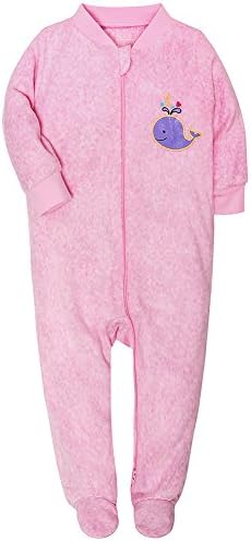 HOOSION Toddler Infant Baby Girl Boy Long Sleeve Deer Romper Jumpsuit Pajamas Xmas Outfit (Pink-Whale, 18-24 Month)