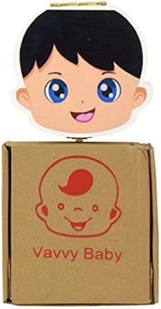 VAVVY BABY Tooth Box for baby milk teeth -Tooth Fairy Box- Tooth keepsake- Milk teeth save organizer -Baby Boy Brunette