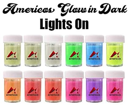 Americos Chemicals Private Limited Skin Safe Long-Lasting 6 Color Glow in The Dark Pigment Powder in UV Lamp Epoxy Resin Luminous Dye Powder 5 g Each (Multicolour, Total 30 g)