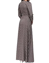 Sabor simple vestido maxi de fiesta con estampado de lunares, manga 3 4, para mujer