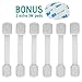 Tinok Baby Safety locks - 6 Pack Adjustable Child Safety Cabinet Locks 2 Extra 3M Adhesive - Best Safety System with Easy Installation - Latches to Baby Proof Drawer, Cabinet, Toilet Seat, Fridge