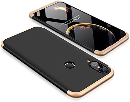 Huawei P20 Lite Case Fanxwu 360 Degree Protection 3 in 1 Combination Ultra Slim Cover Anti-scratch Protective Rubber Hard Case - Gold+Black
