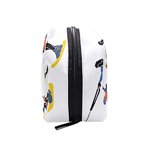 Water Skiing Makeup Bag Organizer Portable Cosmetic Pouch Handbag With Zipper For Women Purse