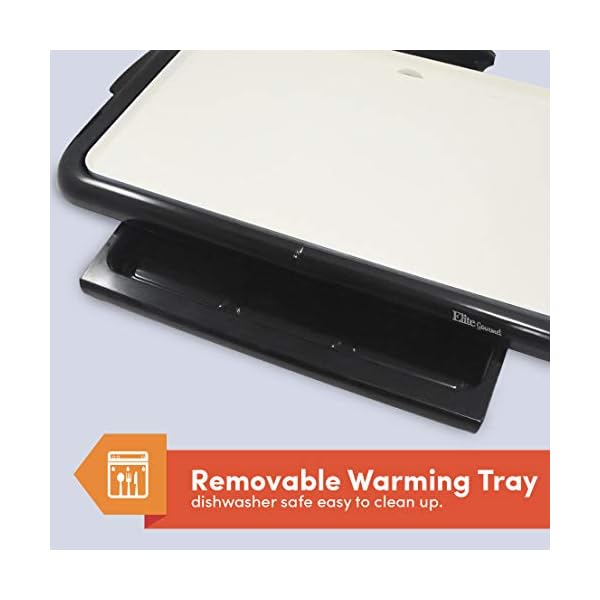 Elite Gourmet EGR2113 Electric Griddle Warming Drawer, Grease Tray
