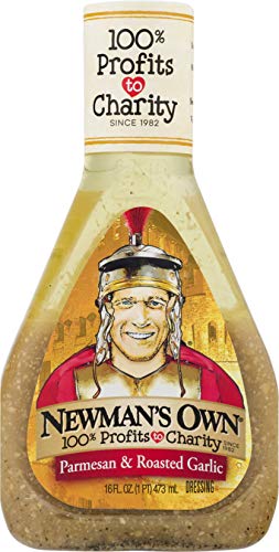 Newman's Own Salad Dressing, Parmesan & Roasted Garlic, 16-Ounce Bottles (Pack of 6)