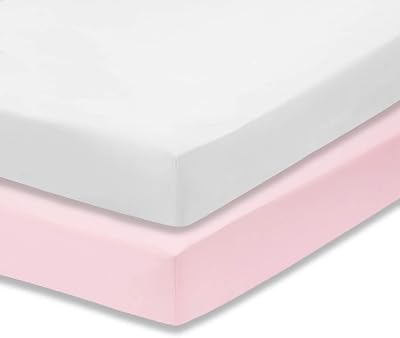 Dudu N Girlie Cot Bed Fitted Sheets 140x70 Cotton Jersey Pack of 2