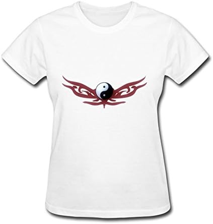 Yin Yang Symbol T'ai Chi Ch'uan Large Custom Women Cotton White Short Sleeves