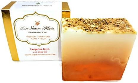 Tangerine Birch Soap, 4oz Handmade Soap Bar, Vegan Glycerin Soap Bar