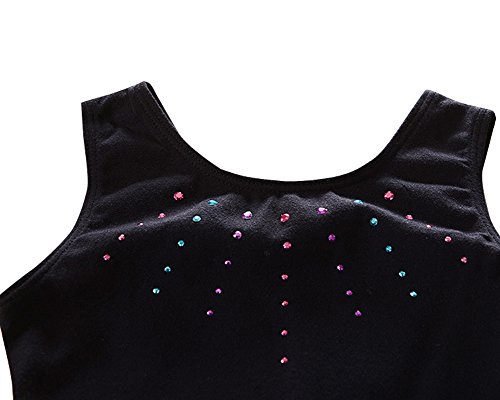 Nachvorn Girls' Sleeveless Gymnastics Leotard One-piece Dancing Athletic Camisole,Black10