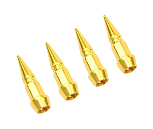 OSIAS 4pcs Long Impale Spike Style Polished Aluminum Tire Valve Stem Caps gold 45mm - Thumbnail 2
