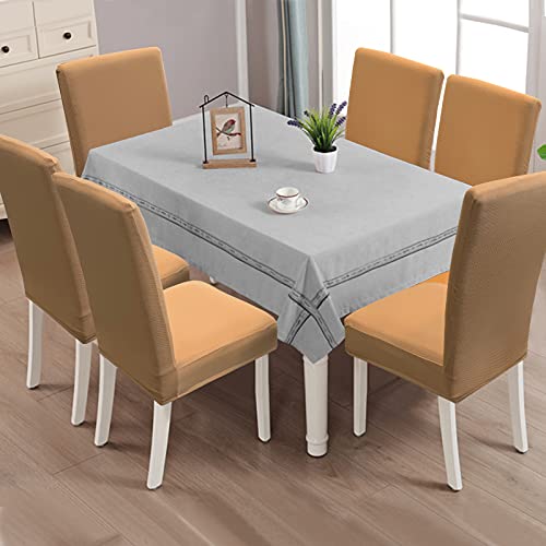 TFJ Stretch Chair Covers for Dining Room Set of 6, Jacquard Dining Chair Slipcovers Washable Seat Protector for Dining Room Parsons Chair Cover for Home, Banquet, Ceremony, Wedding Party