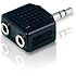 JINHEZO 3.5mm Stereo Plug To 2 x 3.5mm Stereo Jack Splitter Adapter