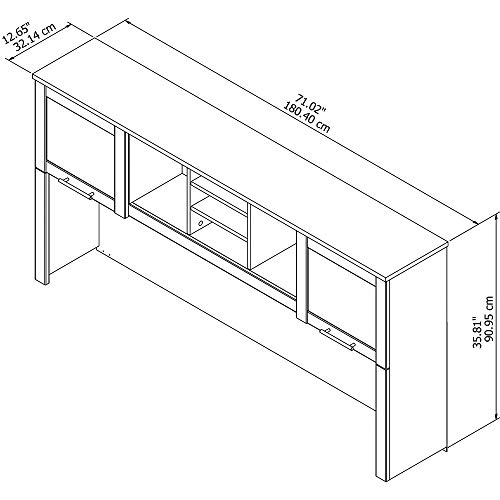 Bush Furniture Somerset 72W Hutch for L Shaped Desk in Hansen Cherry - Thumbnail 6