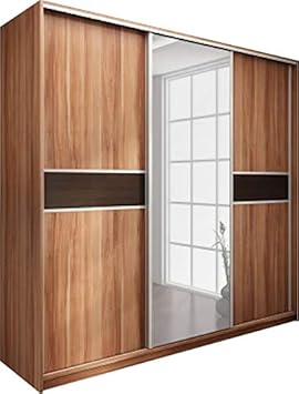 Moderne 3 Portes Coulissantes Armoire Avec Miroir Largeur 240 Cm Hauteur 216 Cm Profondeur 65 Cm Amazon Fr Cuisine Maison