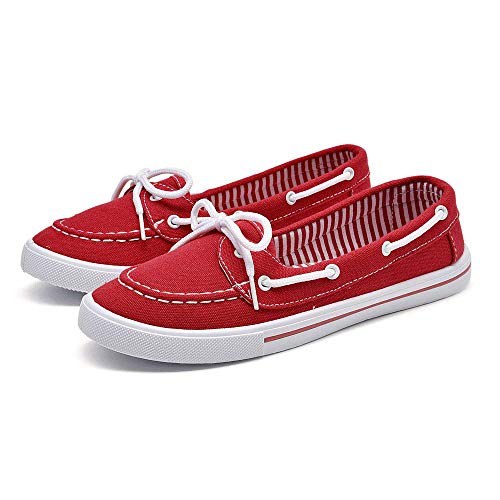 canvas slip on boat shoes