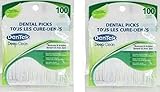 100 Count DenTek Deep Clean Fresh Mint Textured Bristle Dental Picks (Pack of 2)