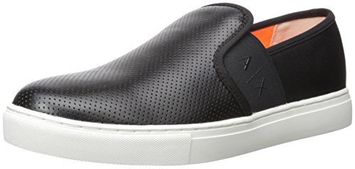 A X Armani Exchange Men's Microperf Pu Slip on Fashion Sneaker