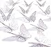 Kakuu 24PCS Silver Butterfly Wall Decals - 3D Butterflies Wall Stickers Removable Mural Decor Wall Stickers Decals Wall Decor Home Decor Kids Room Bedroom Decor Living Room Decor