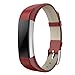 Fitbit Alta HR and Alta Bands Leather, Swees Genuine Leather Band With Buckle Replacement Wristband Small & Large for Fitbit Alta HR and Alta, Bright Red