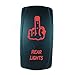 STV Motorsports 5 Pin Laser Rocker Switch REAR LIGHTS (MIDDLE FINGER) On/Off LED Light 12V 20A (Red)
