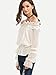 SheIn Women's Off The Shoulder Crochet Long Sleeve Blouse - White Large