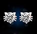 18k White Gold Plated Swarovski Crystal Zircon Mini Cute Lovely Cat Earrings Stud E160