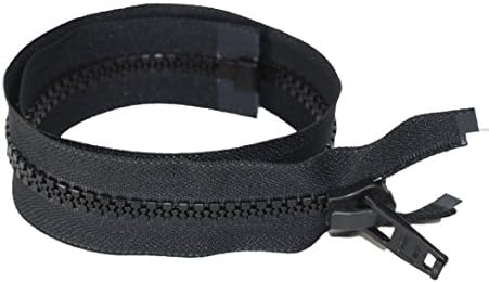 24" Vislon Zipper - YKK #10 Molded Extra-Heavy Separating - Plastic Pull - 580 Black (1 Zipper / Pack)