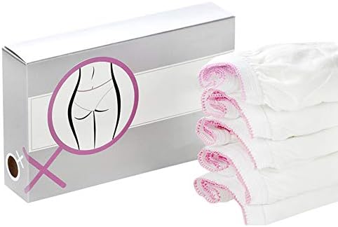 Women's Disposable Travel Panties Hospital Panties Disposable Hospital Briefs Women's Maternity Underwear for Hospital Recovery Pregnancy Underwear (Ms. White, M)