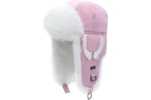 Kurhatic Winter Trapper Hat, Warm 100% Rabbit Fur Aviator Hat, Russian Trooper Hunting Ski Hat