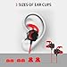 AGPTEK in-Ear Gaming Headphones with Dual Mic, 3.5MM Wired Earbuds Gaming Earphones with 3 Pairs Different Sizes Earbuds for PS4, Xbox, PC, Laptop, Mobile Phone, Red