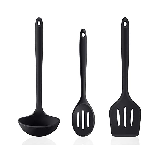 Silicone-Kitchen-Utensils-Set-3-Piece-Ladle-Slotted-Spoon-Slotted-Turner-Included-Durable-and-Non-Stick-Cooking-Utensils-for-Frying-Serving-Baking Silicone Kitchen Utensils Set for Cooking, 3 Pieces Nonstick Ladle, Slotted Spoon and Slotted Turner, Durable Cooking…